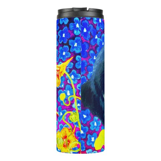 Kat in bloemen thermosbeker (Achterkant)