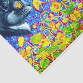 Kat in bloemen tissuepapier (Detail)