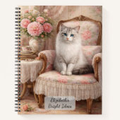 Kat in bloemstoel notitieboek (Voorkant)
