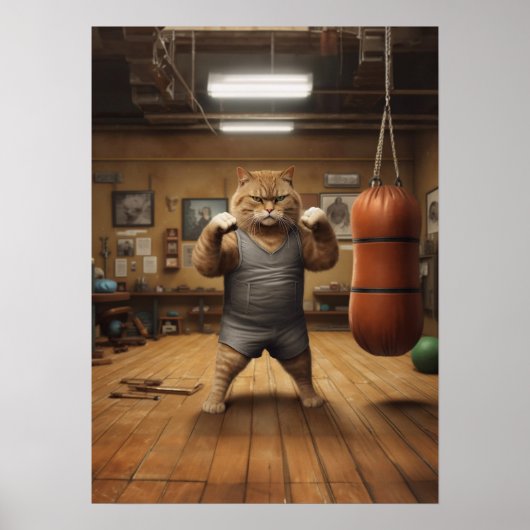 Kat In Boksen Gym Poster (Voorkant)