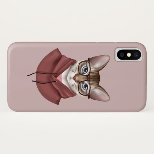 Kat in bril Case-Mate iPhone case (Achterkant (horizontaal))