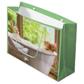 Kat in Bubble Bath Groot Cadeauzakje (Voorkant Gekanteld)