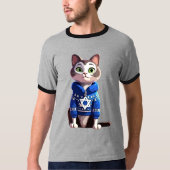 Kat in Chanoeka Sweater T-shirt (Voorkant)