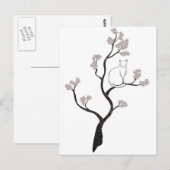 Kat in Cherry Blossom Tree Briefkaart (Voorkant / Achterkant)