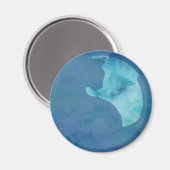 Kat in circulatie - blauw magneet (Voorkant / Achterkant)