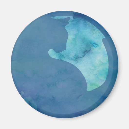 Kat in circulatie - blauw magneet (Voorkant)