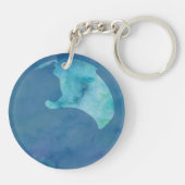 Kat in circulatie - blauw sleutelhanger (Achterkant)