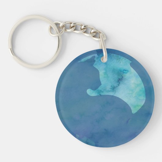 Kat in circulatie - blauw sleutelhanger (Voorkant)