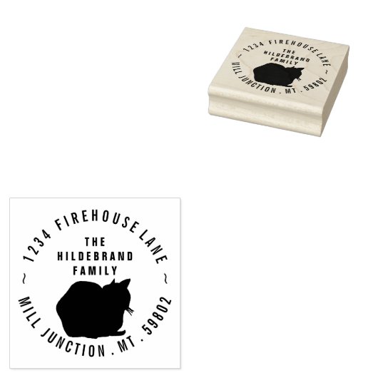 Kat in Cirkel Terugzendadres Stempel (Gestempeld)