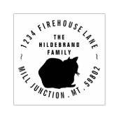 Kat in Cirkel Terugzendadres Stempel (Afrduk)