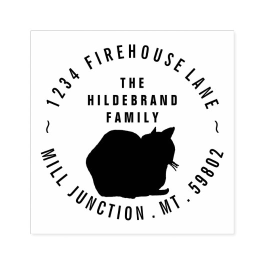 Kat in Cirkel Terugzendadres Stempel (Afrduk)