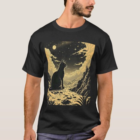 Kat In De Bergen Maneschijn T-shirt (Voorkant)