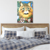 Kat in de bloem, Louis Wain Canvas Afdruk (Insitu (Slaapkamer))