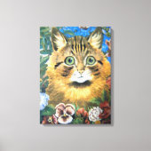 Kat in de bloem, Louis Wain Canvas Afdruk (Voorkant)