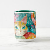 Kat in de bloementuin mok (Midden)