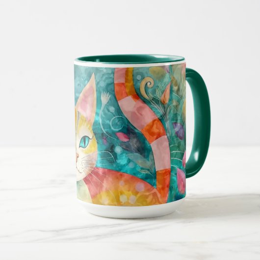 Kat in de bloementuin mok (Voorkant rechts)