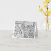 Kat in de boom kaart (Gele Bloem)