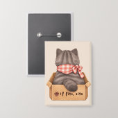 Kat in de doos button (Voorkant / Achterkant)