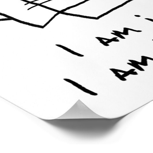 Kat in de doos - Funny Cat Poster (Hoek)