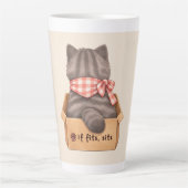 Kat in de doos latte mok (Voorkant)