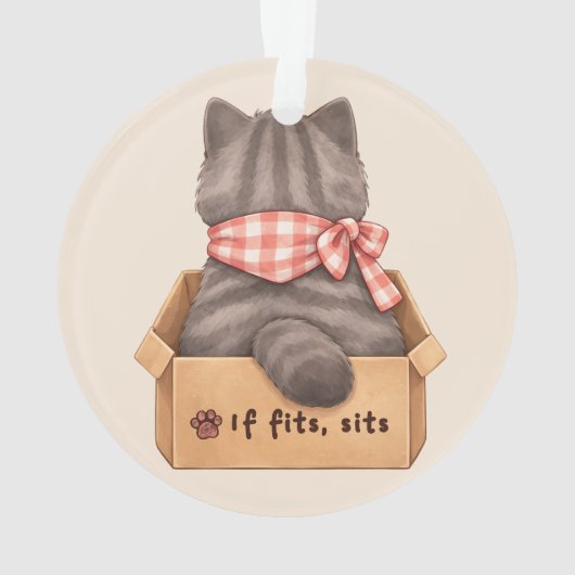 Kat in de doos ornament (achterkant)