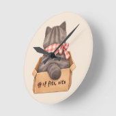 Kat in de doos ronde klok (Hoek)