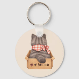 Kat in de doos sleutelhanger