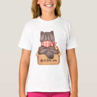 Kat in de doos t-shirt