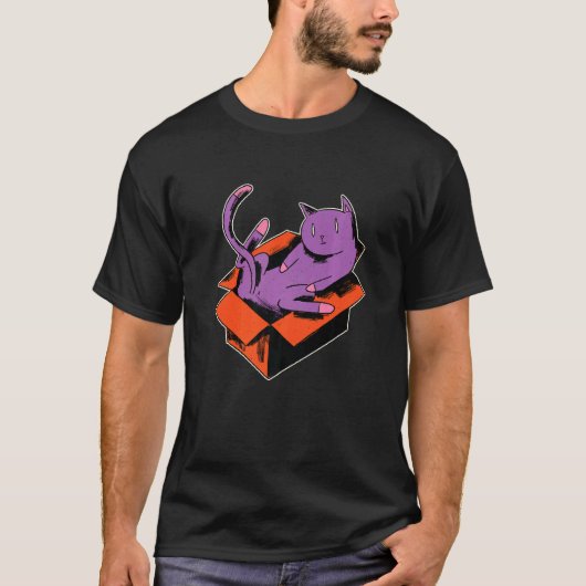 Kat in de doos t-shirt (Voorkant)