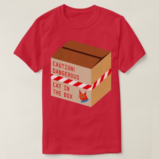 Kat in de doos t-shirt (Design voorkant)