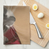 Kat in de doos theedoek (Quarter Fold)