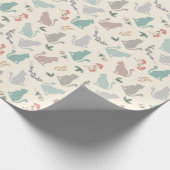  kat in de Floral-tuin in roze Cadeaupapier (Hoek)