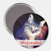 Kat in de foto van de close-up van Rafters Magneet (Voorkant / Achterkant)