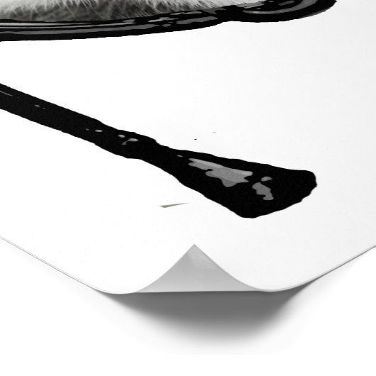 kat in de franse hoorn poster (Hoek)