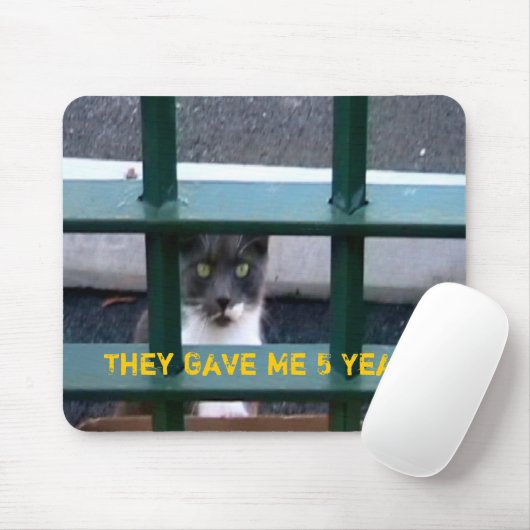 Kat in de gevangenis van Mousepad Muismat (Met muis)