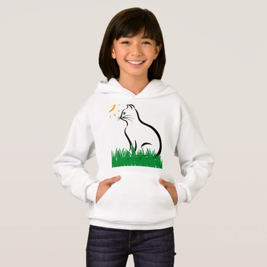 Kat in de Grass Hoodie (Voorkant volledig)
