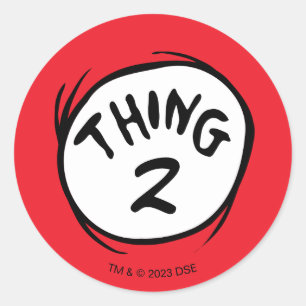 Kat in de hoed Aangepaste Ding Twee Ronde Sticker