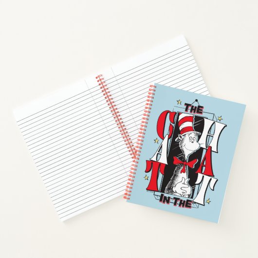 Kat in de hoed | B&W-tekst Notitieboek (Binnen)