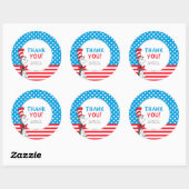 Kat in de hoed baby shower bedankt sticker (Vel)