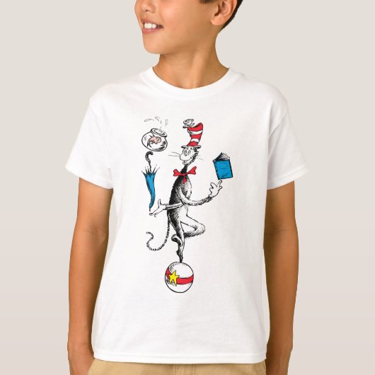 Kat in de hoed Balansact T-shirt (Voorkant)