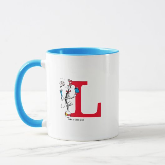 Kat in de hoed Balansacte Monogram L Mok (Links)