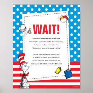 Kat in de Hoed Boek Gastboek Feestbord Poster