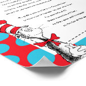 Kat in de Hoed Boek Gastboek Feestbord Poster (Hoek)