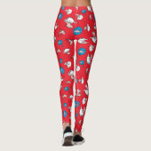 Kat in de hoed | De vis rode patroon Leggings (Achterkant)