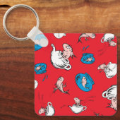 Kat in de hoed | De vis rode patroon Sleutelhanger (Voorkant)