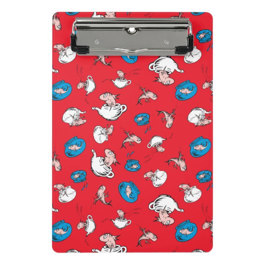 Kat In De Hoed | De Vis Rood Patroon Mini Klembord (Voorkant)