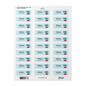Kat in de hoed Ding Een & Ding Twee Etiket (Full Sheet)