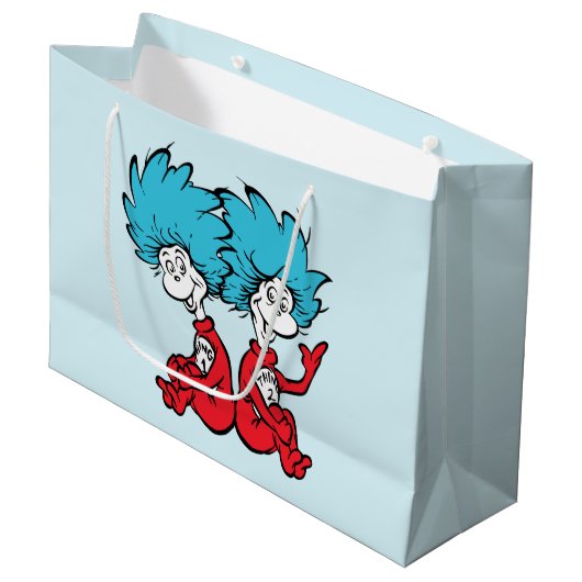 Kat in de hoed Ding Eén & Ding Twee Groot Cadeauzakje (Voorkant Gekanteld)