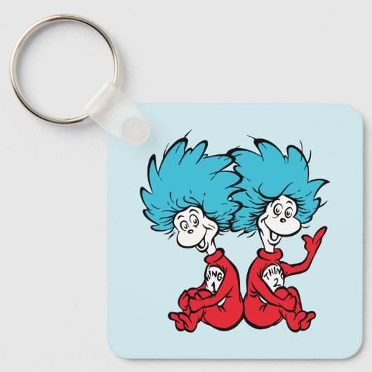 Kat in de hoed Ding Een & Ding Twee Sleutelhanger (Voorkant)