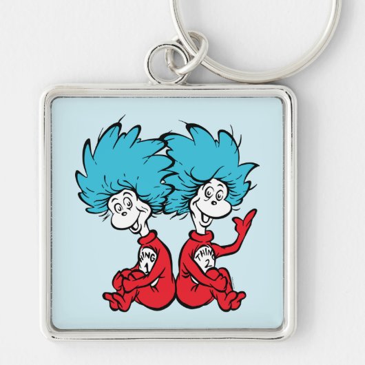 Kat in de hoed Ding Een & Ding Twee Sleutelhanger (Voorkant)